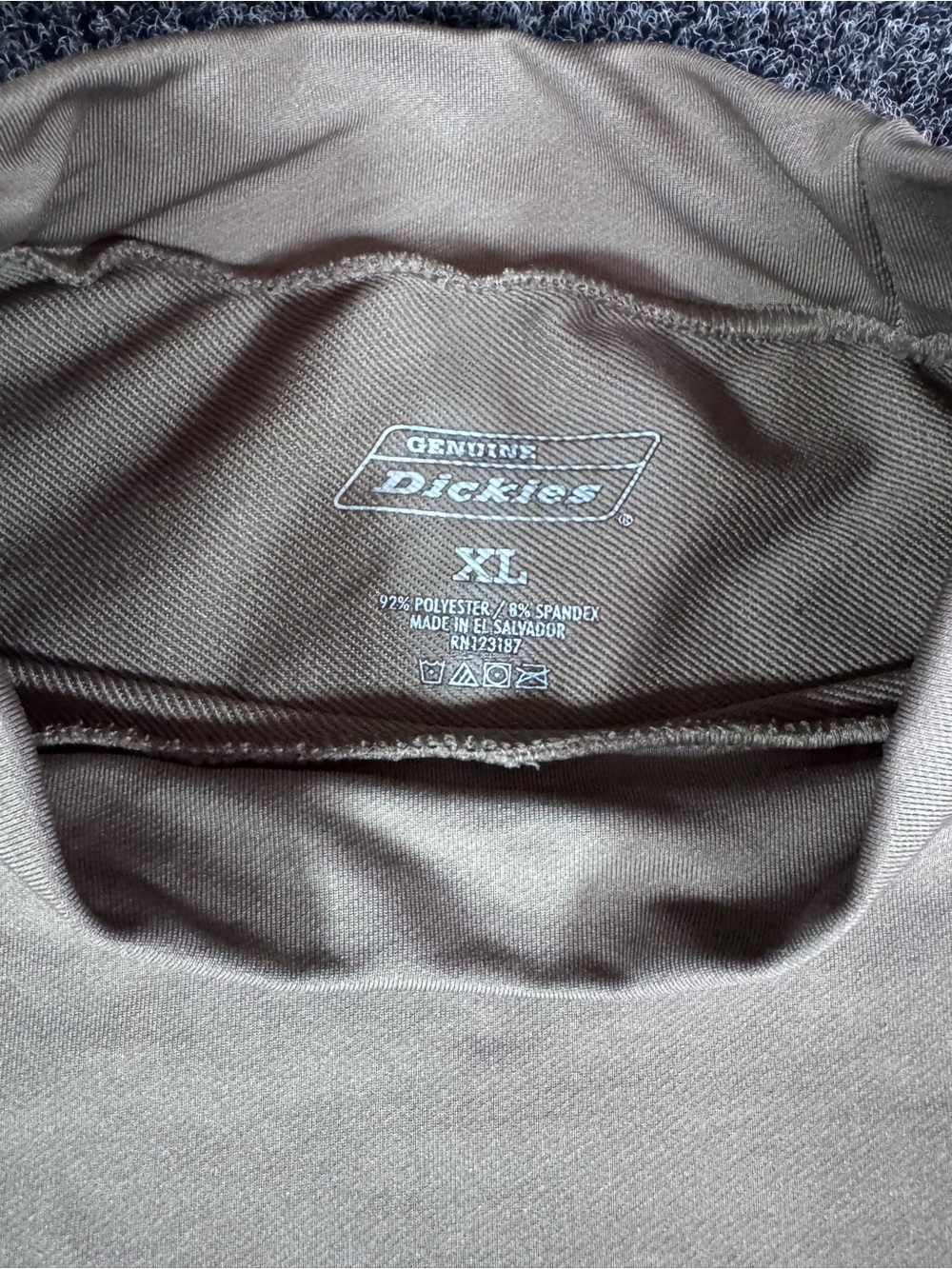 Dickies Men's Long Sleeve Mock Neck Shirt - Taupe - Picture 4 of 7